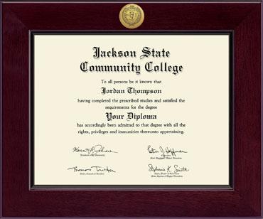 Jackson State Community College Century Gold Engraved Diploma Frame in Cordova