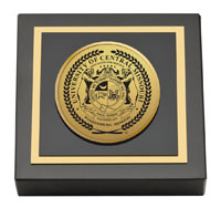 University of Central Missouri Gold Engraved Medallion Paperweight