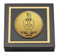 Sigma Chi Fraternity Gold Engraved Medallion Paperweight