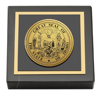 State of Idaho Gold Engraved Medallion Paperweight