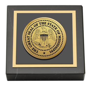State of Mississippi Gold Engraved Medallion Paperweight