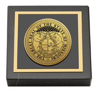 State of Missouri paperweight - Gold Engraved Medallion Paperweight