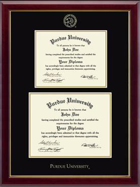 Purdue University Double Diploma Embossed Frame in Gallery