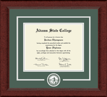 Adams State College Lasting Memories Circle Logo Diploma Frame in Sierra