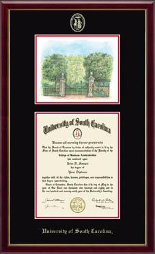 University of South Carolina Campus Scene Overly Edition Diploma Frame in Galleria