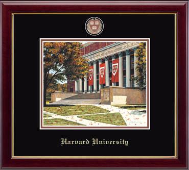 Harvard University Masterpiece Medallion Lithograph Frame in Gallery