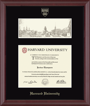 Harvard University Overly Wide View Edition Diploma Frame in Camby