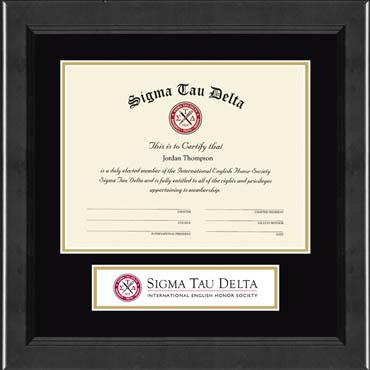Sigma Tau Delta Honor Society Lasting Memories Certificate Edition Banner Frame in Arena