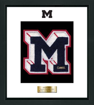Brien McMahon High School in Connecticut Varsity Letter Frame in Obsidian