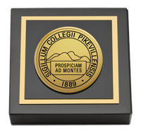 Pikeville College Gold Engraved Medallion Paperweight