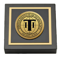 Indiana Institute of Technology Gold Engraved Medallion Paperweight