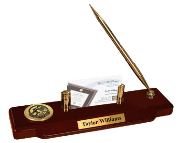 Pi Gamma Mu Honor Society Gold Engraved Medallion Desk Pen Set