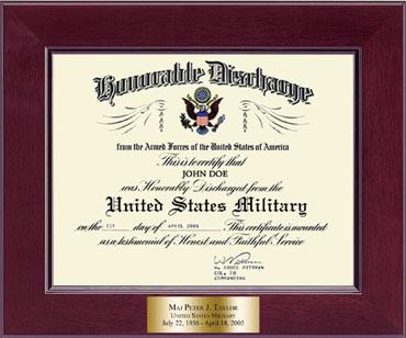 United States Navy Honorable Discharge Certificate Frame in Cordova