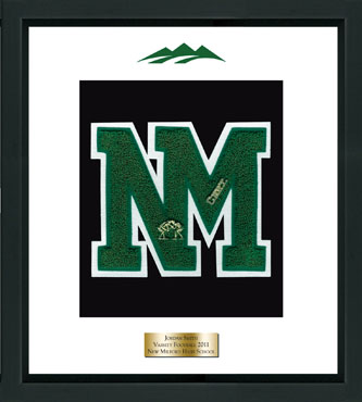 New Milford High School in Connecticut Varsity Letter Frame in Obsidian