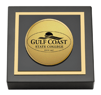 Gulf Coast State College Gold Engraved Medallion Paperweight