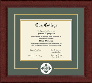 Cox College Lasting Memories Circle Logo Diploma Frame in Sierra