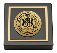 Eastern Michigan University Gold Engraved Medallion Paperweight