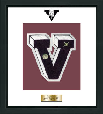 Valhalla High School in New York Varsity Letter Frame in Obsidian