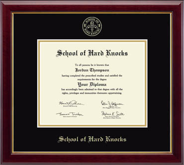 School of Hard Knocks diploma frame - Gold Embossed Diploma Frame in Gallery