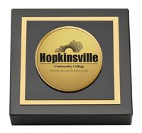 Hopkinsville Community College at Kentucky paperweight  - Gold Engraved Medallion Paperweight