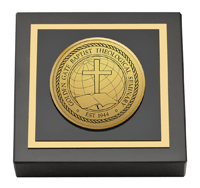 Golden Gate Baptist Theological Seminary Gold Engraved Medallion Paperweight