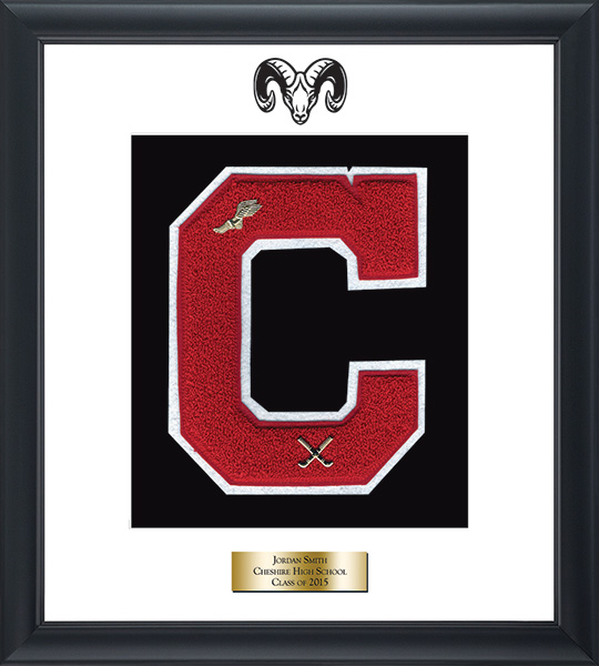 Cheshire High School in Connecticut varsity letter frame - Varsity Letter Frame in Obsidian