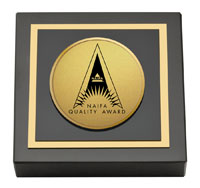 National Association of Insurance and Financial Advisors Gold Engraved Medallion Paperweight