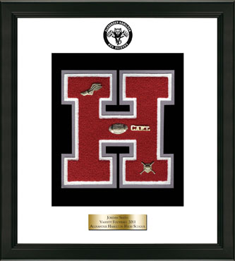 Alexander Hamilton High School in New York varsity letter frame - Varsity Letter Frame in Obsidian