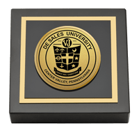 DeSales University Gold Engraved Medallion Paperweight