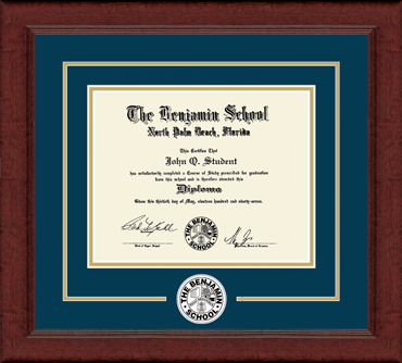 The Benjamin School Lasting Memories Circle Logo Diploma Frame in Sierra