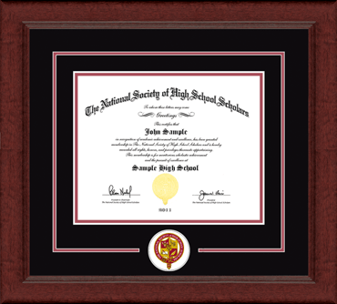 The National Society of High School Scholars Lasting Memories Circle Logo Certificate Frame in Sierra