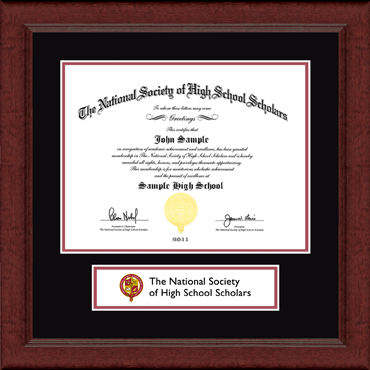 The National Society of High School Scholars Lasting Memories Banner Certificate Frame in Sierra