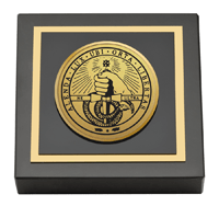 Davidson College paperweight  - Gold Engraved Medallion Paperweight