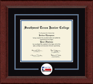 Southwest Texas Junior College Lasting Memories Circle Logo Diploma Frame in Sierra