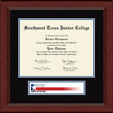Southwest Texas Junior College Lasting Memories Banner Diploma Frame in Sierra