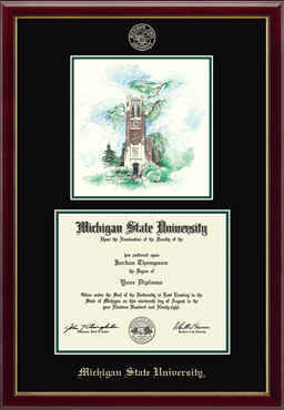 Michigan State University Campus Scene Edition Diploma Frame in Galleria