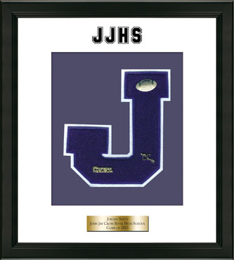 John Jay Cross River High School Varsity Letter Frame in Obsidian