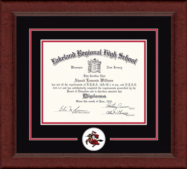 Lakeland Regional High School Lasting Memories Circle Logo Diploma Frame in Sierra