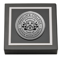 Wheelock College Silver Engraved Medallion Paperweight