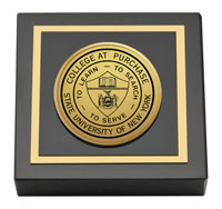 Purchase College State University of New York  Gold Engraved Medallion Paperweight