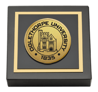 Oglethorpe University  Gold Engraved Medallion Paperweight