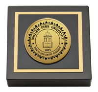 William Penn University paperweight - Gold Engraved Medallion Paperweight