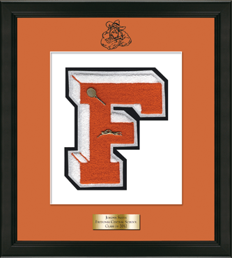 Fredonia Central School in New York varsity letter frame - Varsity Letter Frame in Obsidian