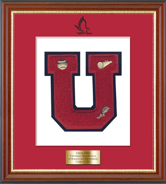 University High School of Science and Engineering Varsity Letter Frame in Newport