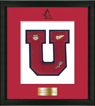 University High School of Science and Engineering varsity letter frame - Varsity Letter Frame in Obsidian