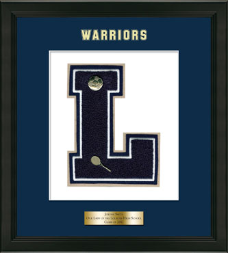 Our Lady of Lourdes High School in New York Varsity Letter Frame in Obsidian