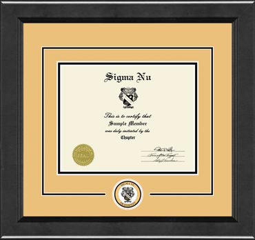 Sigma Nu Fraternity Lasting Memories Circle Logo Certificate Frame in Arena