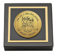 Our Lady of Holy Cross College Gold Engraved Medallion Paperweight