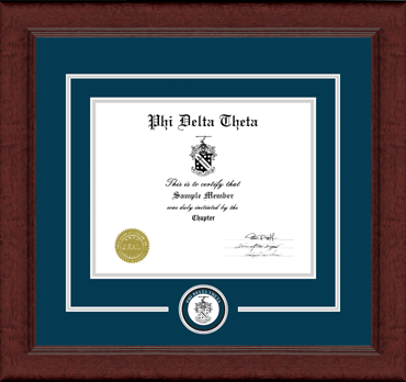 Phi Delta Theta Fraternity certificate frame - Lasting Memories Circle Logo Certificate Frame in Sierra