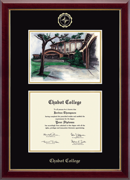 Chabot College Campus Scene Edition Diploma Frame in Gallery